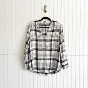 Soft Joie Size XS Black White Plaid Dane Top
